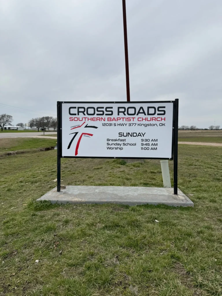 Framed Church Sign for Cross Roads Baptist: Simple, Clear, and Timeless